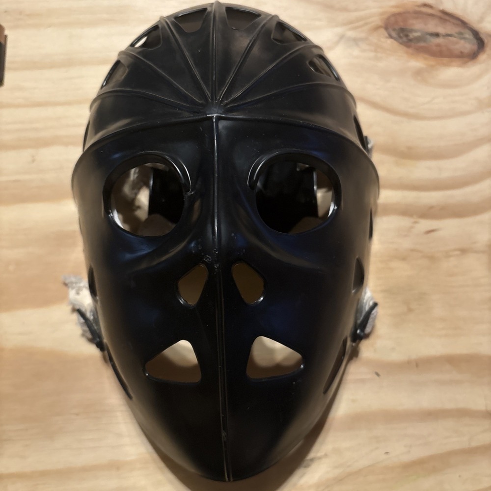 MyLec Pro Goalie Mask, Durable Adult Black Hockey Mask/ Halloween Costume